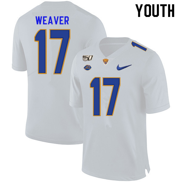 2019 Youth #17 Rashad Weaver Pitt Panthers College Football Jerseys Sale-White